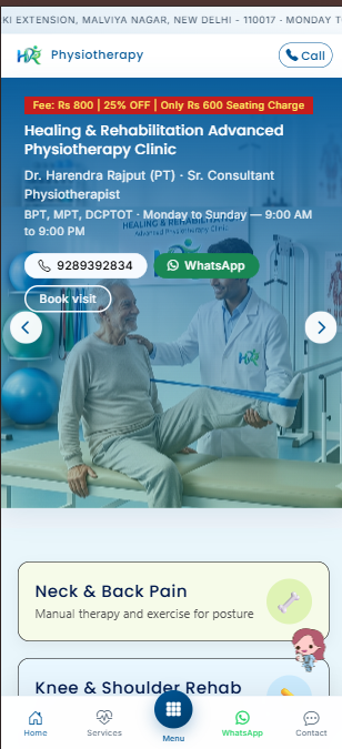 HR Physiotherapy Clinic screenshot